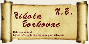 Nikola Borkovac vizit kartica